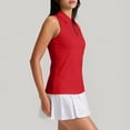 thumbnail image 5 of Hearthz Women's Sleeveless Golf Polo Shirts Quarter Zip Collared Gym Shirts Women Quick Dry Workout Tennis Womens Polo Shirts, 5 of 8