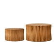 thumbnail image 4 of 2 Vintage Style Coffee Table In Natural, Quality Materials, Easy To Clean, No Assembly For Home And Living Room Natural Of 2, Density Board Fir, Vertical Textured , & Office, 4 of 5