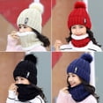 thumbnail image 4 of Winter Beanie Hat Scarf Set Women Slouchy Scarf Warm Knitted Hat For OutdoorWine RedHat, 4 of 5