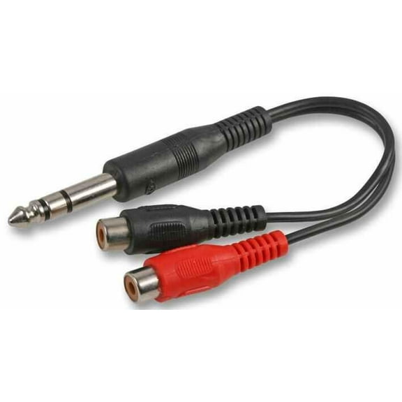 PRO SIGNAL - Twin Phono (RCA) Sockets to 6.35mm (1/4") Stereo Jack Plug, 500mm