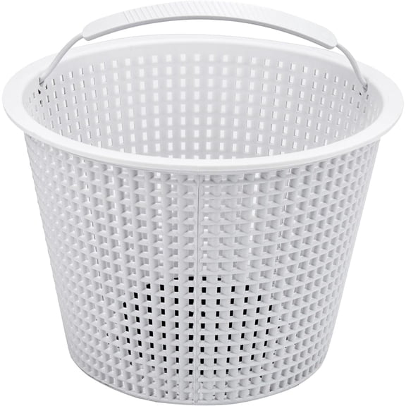 7 Inch Weighted Skimmer Basket Replacement for Hayward Pool Skimmer SP1082 SP1082CA SP1082C Inground Pool Skimmer Basket with Handle Skimmer Filter Basket - White