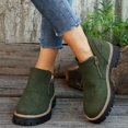 thumbnail image 2 of EKVAHL Women's Side Zipper Platform Ankle Booties, Faux Suede Lug Chunky Sole Fashion Short Boots, Round Toe Comfortable Anti-Slip Casual Walking Shoes Ankle Boots for Fall Winter, 2 of 7