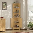 thumbnail image 3 of VEIKOUS Corner Storage Cabinet W/ Doors & Shelves for Living Room, Bathroom, Kitchen, Natural, 3 of 15