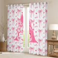 thumbnail image 2 of Homewish Letter A Monogrammed Black Out Curtains,Cute Bow Tie Curtains Pack of 2 (42x63 Each),Pink Loves Pattern Bedroom Curtains For Girls,Microfiber Room Decorative, 2 of 6