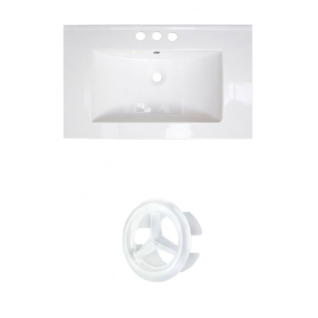 American Imaginations 21-in. W 1 Hole Ceramic Top Set In White Color AI-20860