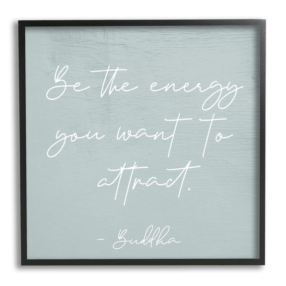 Stupell Industries Inspirational Buddha Sentiment Motivational Phrase Calligraphy Graphic Art Black Framed Art Print Wall Art, Design by Daphne Polselli