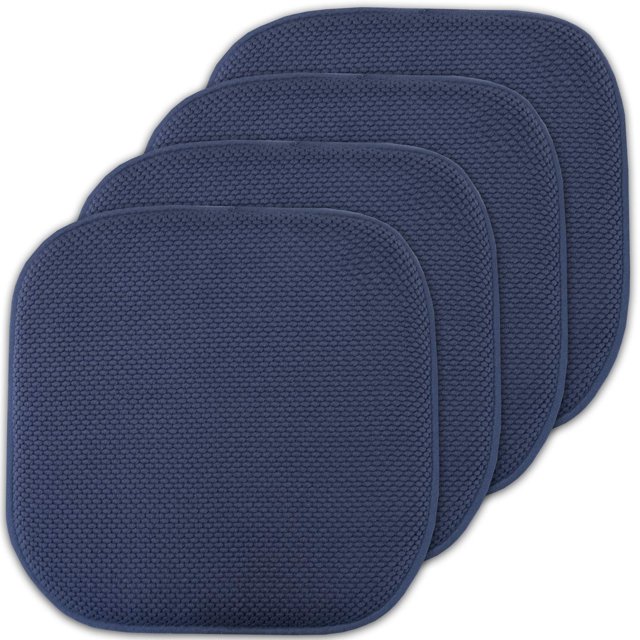 Cojín para silla Sweet Home Collection, espuma viscoelástica, 40 x 40 cm, color azul marino