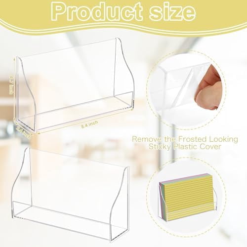 5x8 Acrylic Index Card Holder Index Card Display Stand For Desk Note Cards File Box Postcard Holder Business Stand Display Index Organizer Case for Office Business Desktop(No Cards)