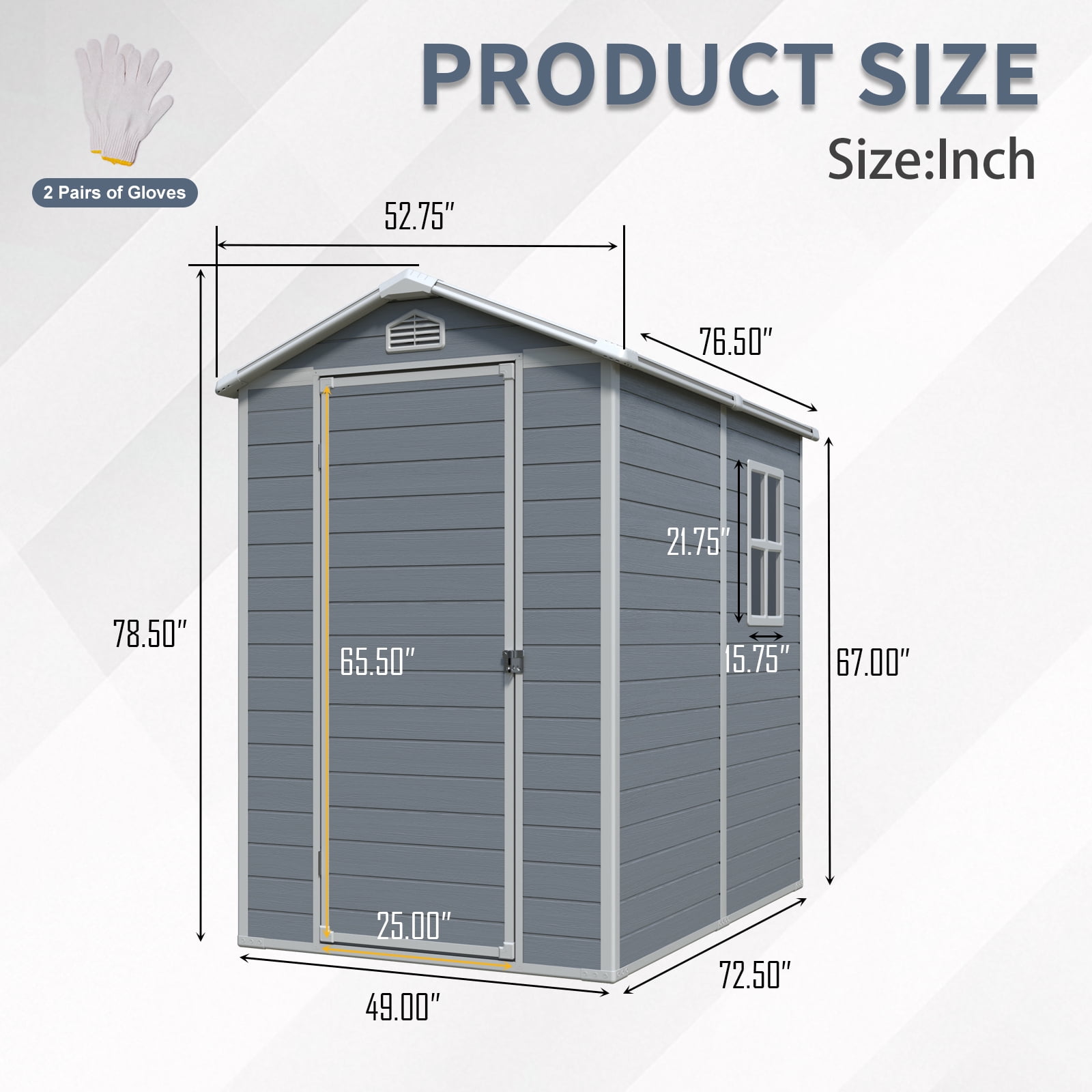Alvantor 6 x 4 Ft Resin Storage Shed with Floor Outdoor Waterproof Garden Shed with Window and Lockable Door for Backyard, Garden, Patio Gray