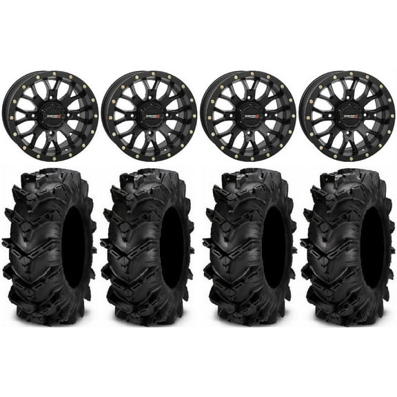 System 3 ST-3 Black 14" Wheels 30" Cryptid Tires Sportsman RZR Ranger