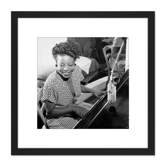 Gottleib Portrait Jazz Pianist Mary Lou Williams 1946 Photo 8X8 Inch Square Wooden Framed Wall Art Print Picture with Mount