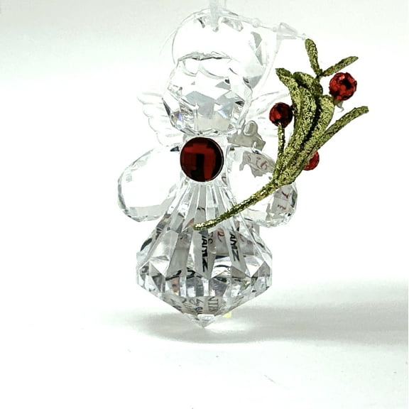 Crystal-like Mistletoe Angel Ornament - By Ganz