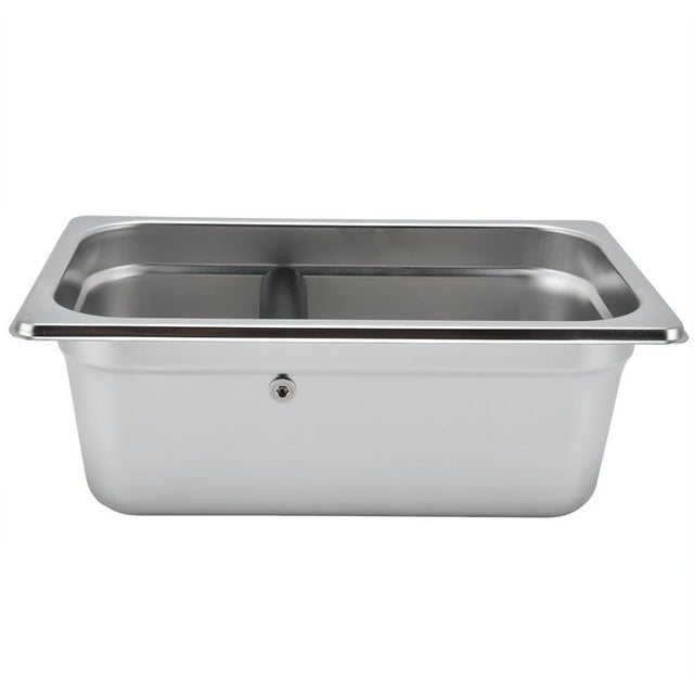 CHUANK Large Stainless Steel Coffee Knock Box Rectangular Residue Bucket Waste Bin 26.5x16x10cm Durable Easy to Clean Kitchen Accessory
