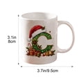 thumbnail image 3 of 11oz Christmas Initial Ceramic Coffee Mug, Festive Green Glitter Letter Design With Santa Hat Holiday Print, White Drinking Cup For Hot Cocoa Tea, Xmas Gift For Household Daily Use, 3 of 7