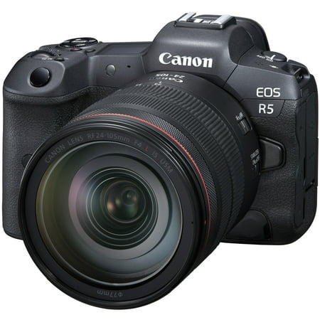 Canon EOS R5 Full Frame Mirrorless Camera + RF 24-105mm F4 L is USM Lens Kit (International Model)