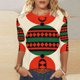 thumbnail image 5 of Otoño 3/4 Manga Tops para las Mujeres 2025 Impresas Blusas Casuales Cuello en V Vestido Camisas de Verano, 5 of 9