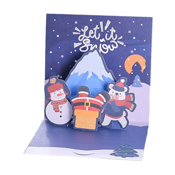 Sylvtty Christmas Greeting Card 3D Pop Up Holiday Greeting Card Xmas Reindeer Santa Greeting Card with Envelope New Year Gift for Family Friends