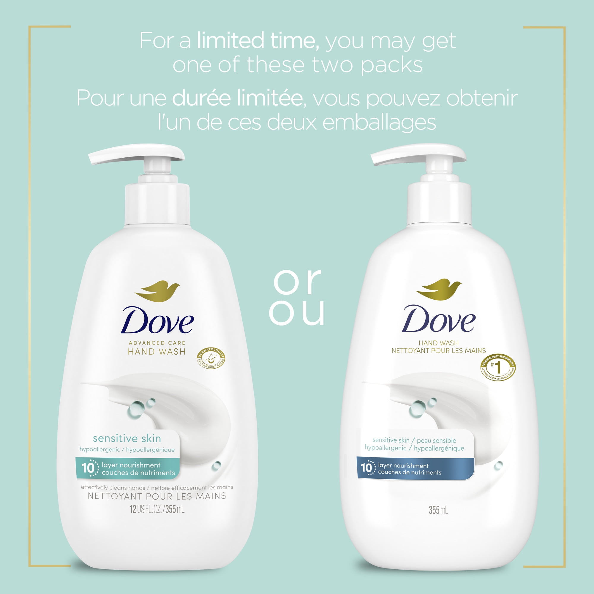 Dove Advanced Care Sensitive Skin Hand Wash, 355 ml Hand Wash
