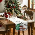 thumbnail image 4 of Cute Bear Christmas Tree Snowflakes Table Runner 13x70in Non-Slip Cotton Linen Table Runners, Xmas Cartoon Style Dresser Scarves TableRunner for Dinner Kitchen Dining Wedding Party, 4 of 9