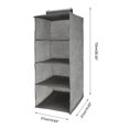 thumbnail image 5 of Unique Bargains 1 Pc Closet Organizer Durable Four-Tier Wall Hanging Storage Bag Gray, 5 of 6
