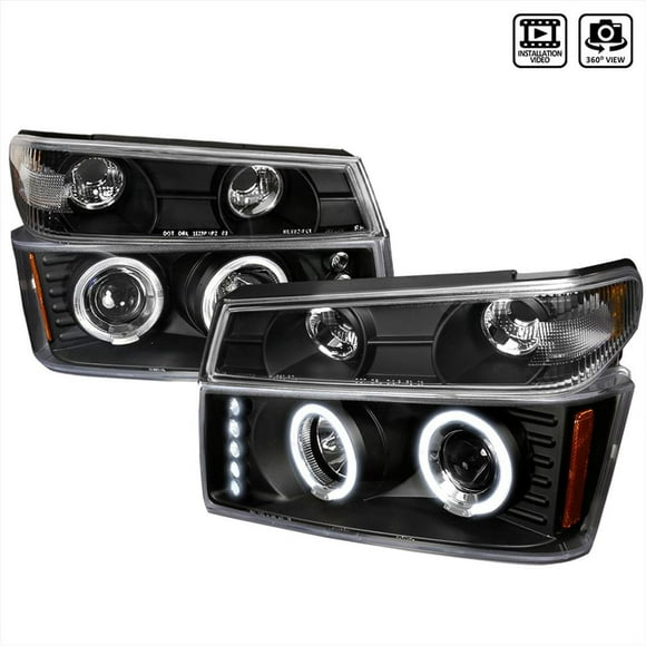 Spec-D Tuning Headlight Assembly 2LCLHP-COL04HJM-TM Halogen Bulb; H1 High/Low Beam Bulb; Clear Lens; Matte Black Housing; DOT/SAE Approved; Set Of 2