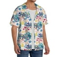 thumbnail image 2 of Naloa Colorful Chameleons Men's Loose Fit Cuban Collar Short-Sleeve Shirt, Hawaiian Shirts, Mens Shirts Casual for Everyday Wear Outings-3X-Large, 2 of 5
