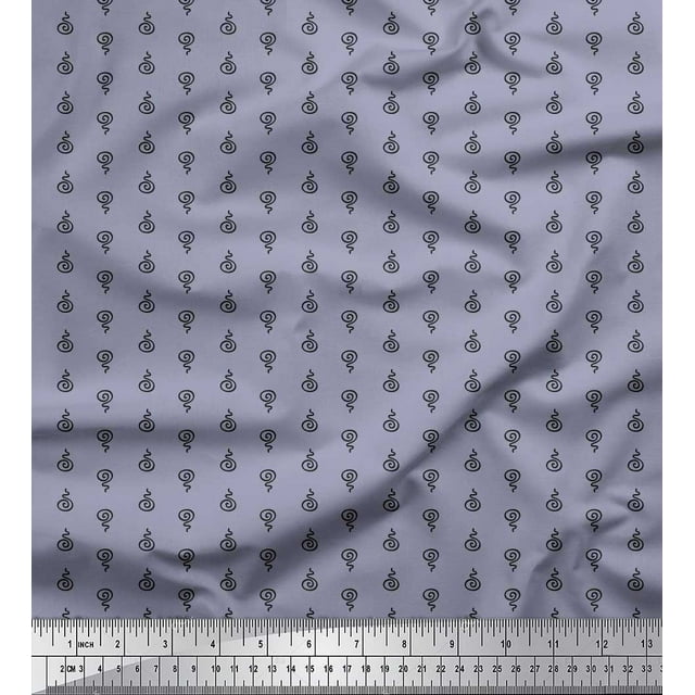 Soimoi Polyester Crepe Fabric Spiral Shirting Print Fabric by The Yard 52 Inch Wide