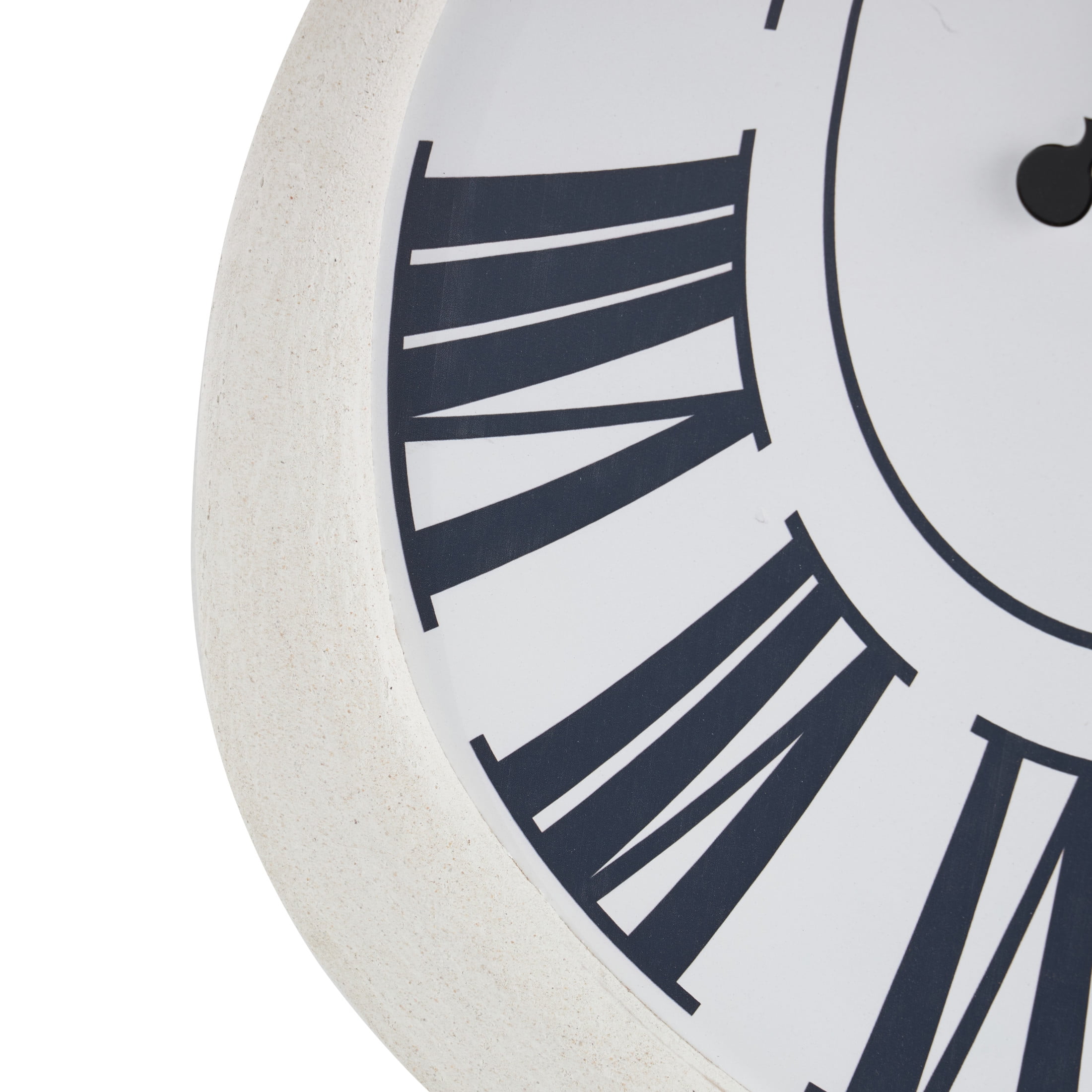 DecMode 24" x 40" White Wooden Abstract Wavy Wall Clock with Roman Numerals