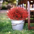 thumbnail image 4 of PULLIMORE 16 Bundles Artificial Flowers Plants UV Resistant Vine Fake Plant for Garden Porch Window Box Home Wedding Office Decor (Red), 4 of 9