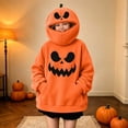 thumbnail image 5 of Sentuca Girls and Boys Hoodies Halloween Innovation Pumpkin Long Sleeve Sweatshirts Solid Color with Pockets Warm Tween Clothes Size 13Y, 5 of 8