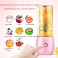thumbnail image 3 of Exprimidor eléctrico portátil, licuadora de alimentos para bebés, taza mezcdora USB recargable 400 ml Mezcdor de 4 cuchils Rosa Baoblaze exprimidor portátil para el hogar, 3 of 7