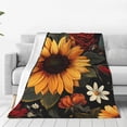 thumbnail image 1 of Balery Sunflower Floral Butterfly Manta de Felpa Suave y Acogedora – Cobija de Franela Aterciopelada para Cama, Lavable y Cálida para Sofá, Mascotas, Transpirable-40"x30", 1 of 7