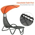 thumbnail image 6 of Mcombo Outdoor Chaise Lounge Chair W/Adjustable Canopy, Adjustable Cushioned Reclining Chair for Backyard , 4097（Orange）, 6 of 8