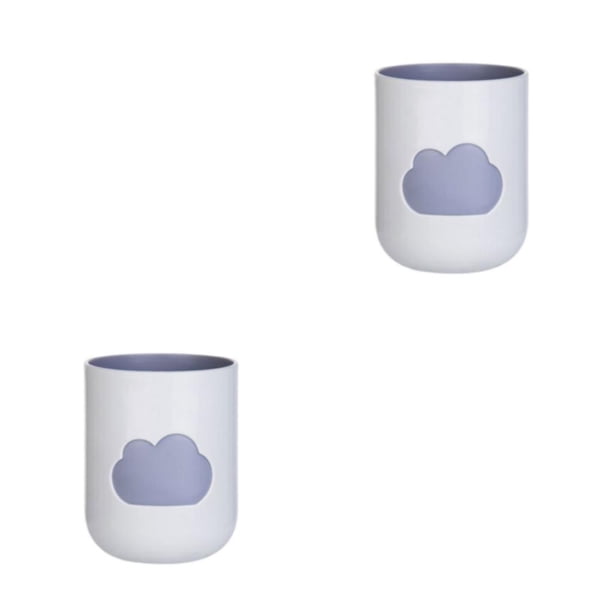 Bewildely Taza nórdica de doble capa con nubes, tazas multiusos, reutilizable, de dibujos animados, a la moda, soporte para cepillo de , regalos Type1 NO1