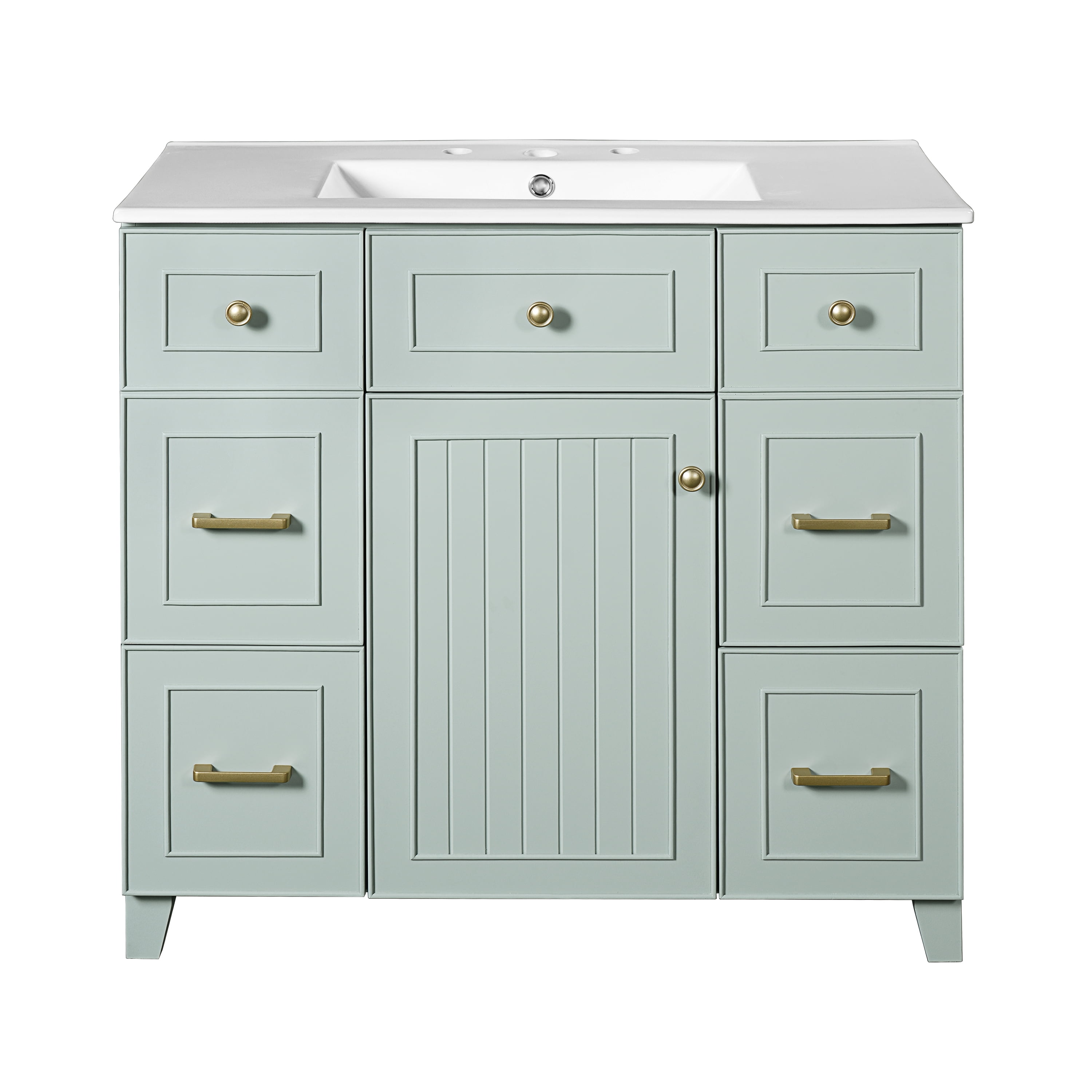 Buffet de cuisine Homy Casa 91 cm vert mousse avec évier en céramique