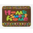thumbnail image 1 of Home Sweet Home Bath Mat, Retro Cartoon Style Funky Colorful Letters and Floral Borders with Dots, Non-Slip Plush Mat Bathroom Kitchen Laundry Room Decor, 29.5 X 17.5 Inches, Multicolor, Ambesonne, 1 of 2