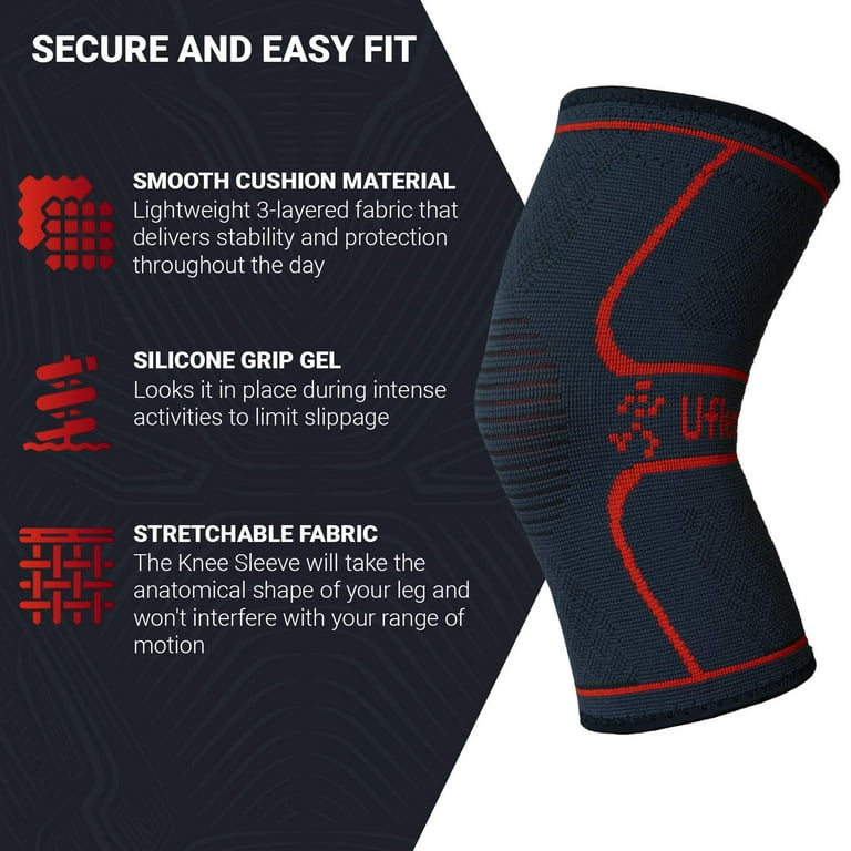 UFlex Athletics Knee Compression Sleeve Support for Joint Pain Relief,  Arthritis and Injury Recovery - Single Wrap 