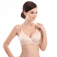 thumbnail image 5 of BIMEI Women's Mastectomy Bra with Pockets for Breast Prosthesis Wire Free Fashion Everyday Bra Plus Size 8101,Beige,48A, 5 of 10