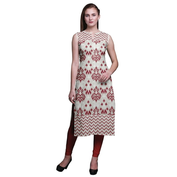 Bimba Printed Sleeveless Straight Tunic Dresses For Women Summer Clothing X-Small