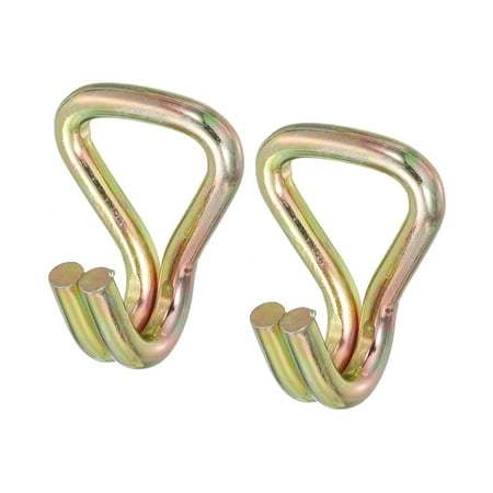 

Ratchet Double J Strap Hook Load 3306 Lbs Zinc Color for 1.1 Tie Down Strap Webbing 2 Pack