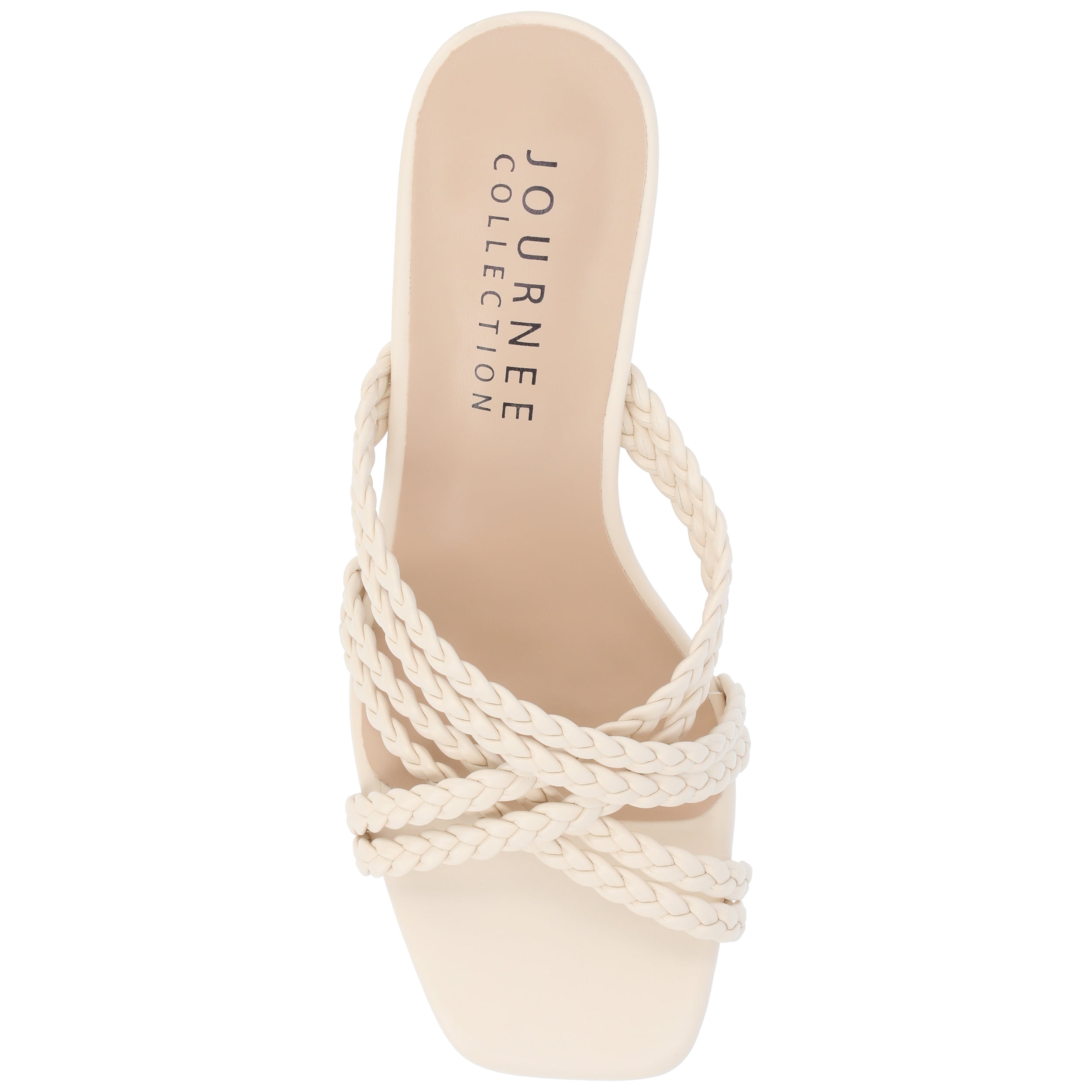 Journee Womens Baylen Braided Strap Slip On Wedge Sandals