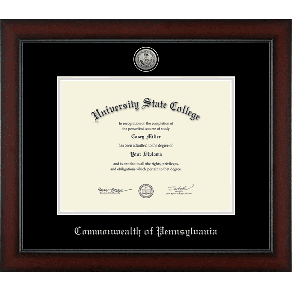 Commonwealth of Pennsylvania Official State Seal Document Frame, Document Size 11" x 8.5"