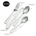 thumbnail image 3 of KitchenTrend Lucent 24 Piece Stainless Steel Flatware Set Service for 6 Silver, 3 of 9