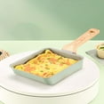 thumbnail image 6 of Japanese Omelette Stick Coating Smokeless Handle Cooking Pan Rectangle Cooktop Green, 6 of 7