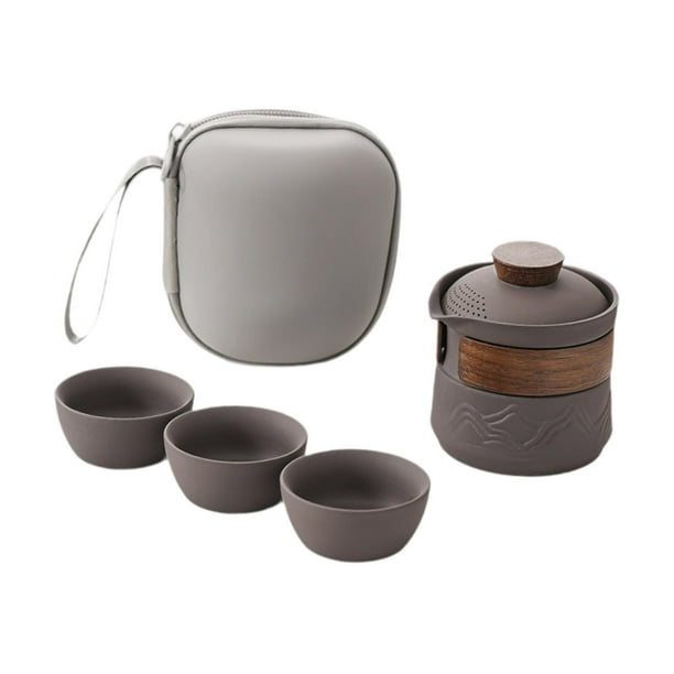 Juego de té de viaje, juego de tazas de té portátil, regalo, juego de tetera china, juego de tetera china de kung fu para oficina, negocios, hogar,