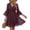 Brown, variant on Chiffon Dresses for Women 3/4 Ruffle Sleeve V Neck Layers Dresses Spring Summer Casual Flowy Dresses, 2XL
