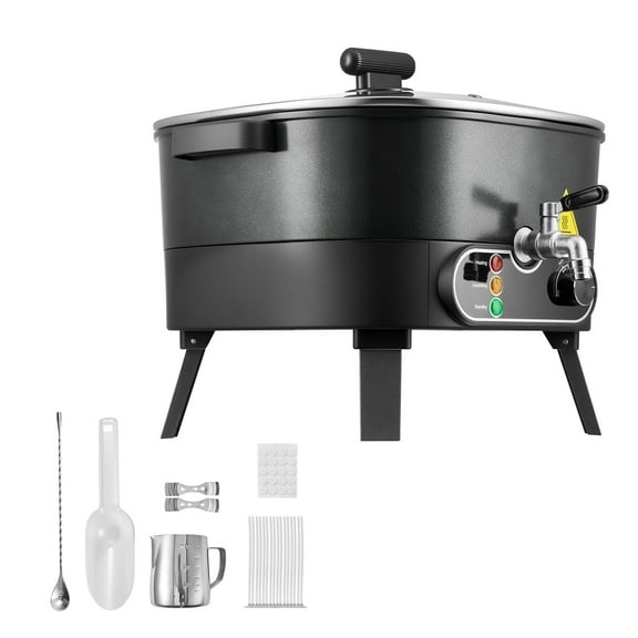 KFFKFF Wax Melter for Candle Making 6.3 Qt Capacity Adjustable Temperature Soy Beeswax Melting Pot with Easy Pour Spout Non-Stick Base Black