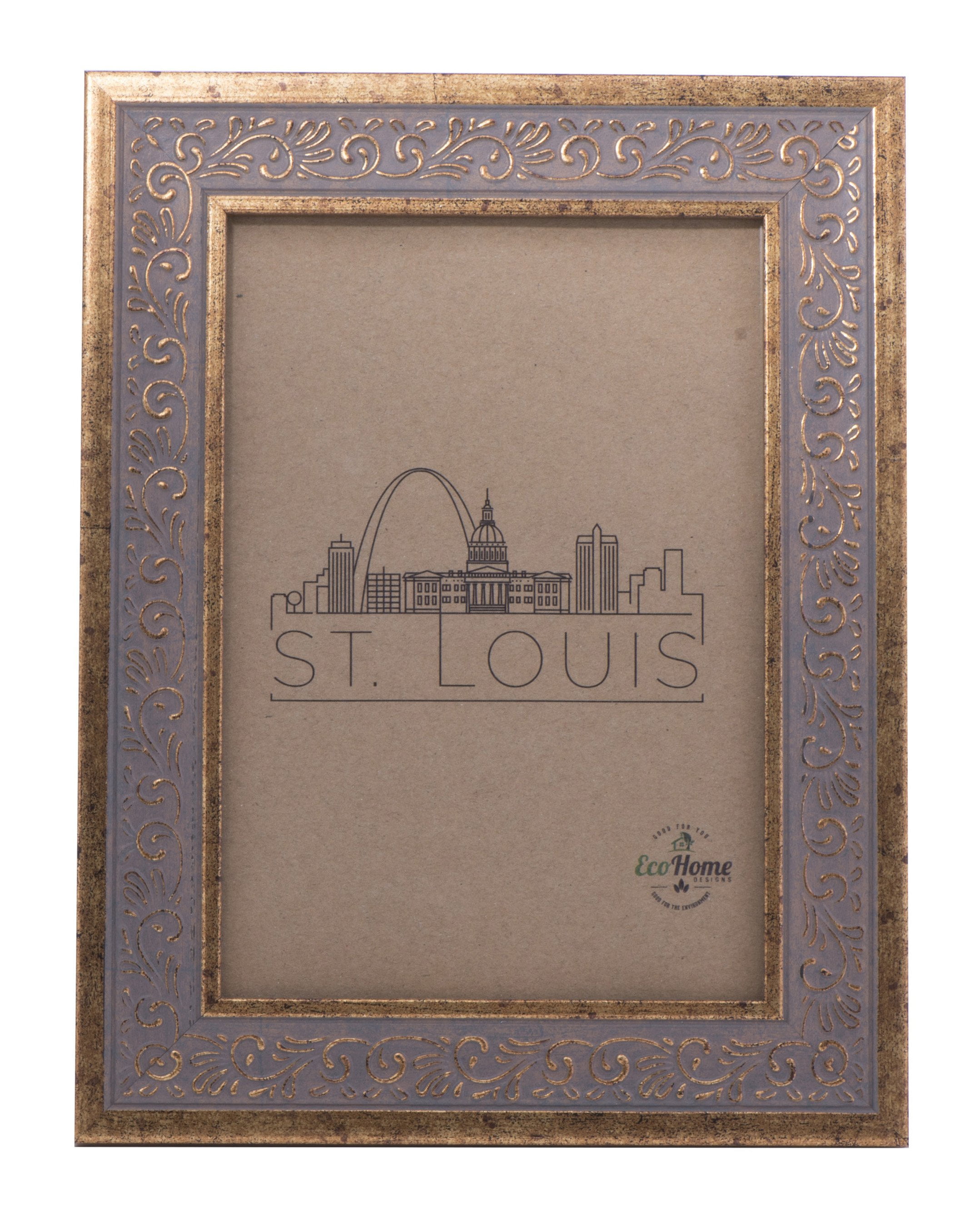 5x7 Ornate Gold Picture Frame, Wall Mount or Desktop Display