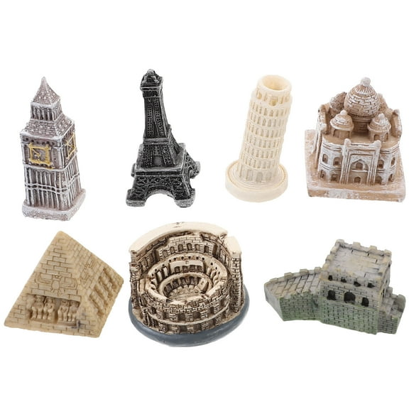 LEORX Decorative Building Sculptures Resin Home Decoration Leorx 7Pcs