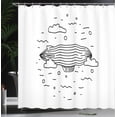 thumbnail image 4 of Ambesonne Cartoon Shower Curtain, Clouds Balloons Sketch, 69"Wx75"L, Black and White, 4 of 5